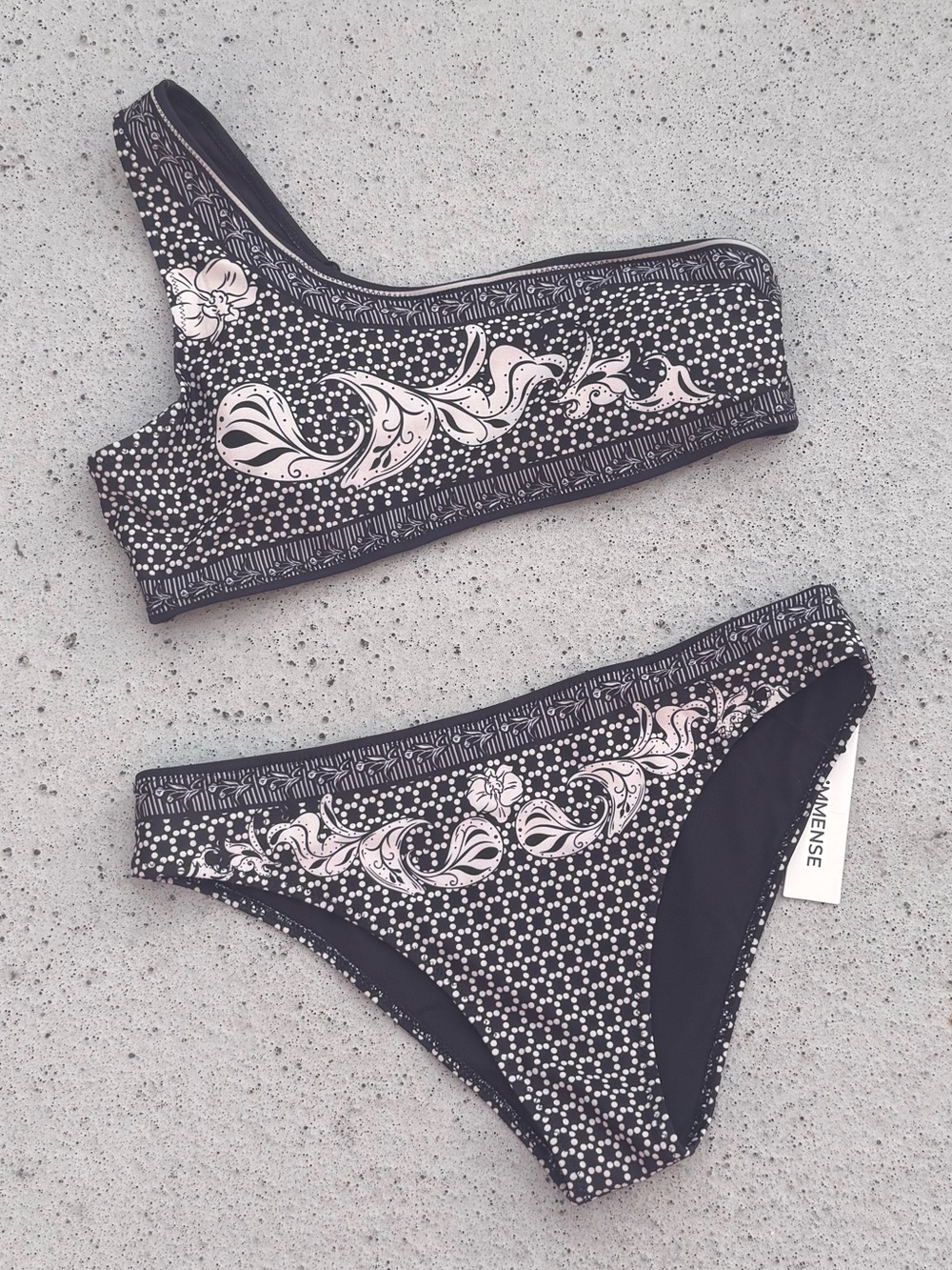 Commense Black and White Printed Women’s Bikini Bottom